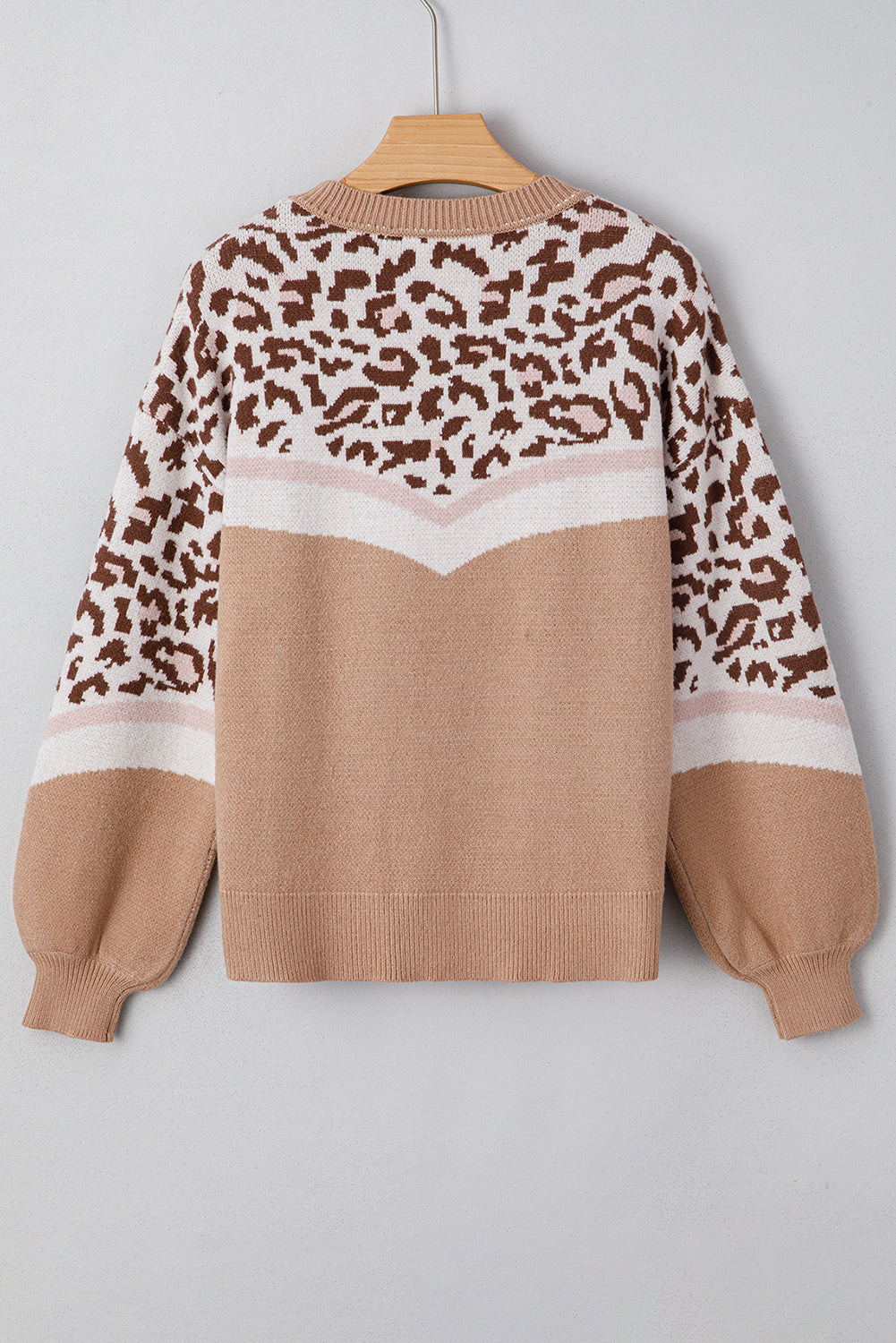 Leopard Color Block Baggy Sweater