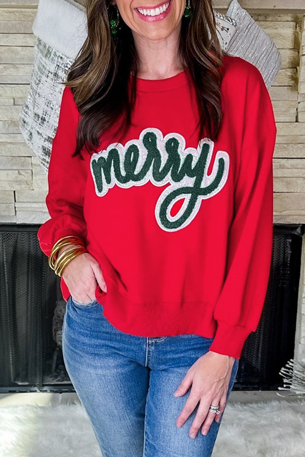 Red Merry Christmas Sweatshirt