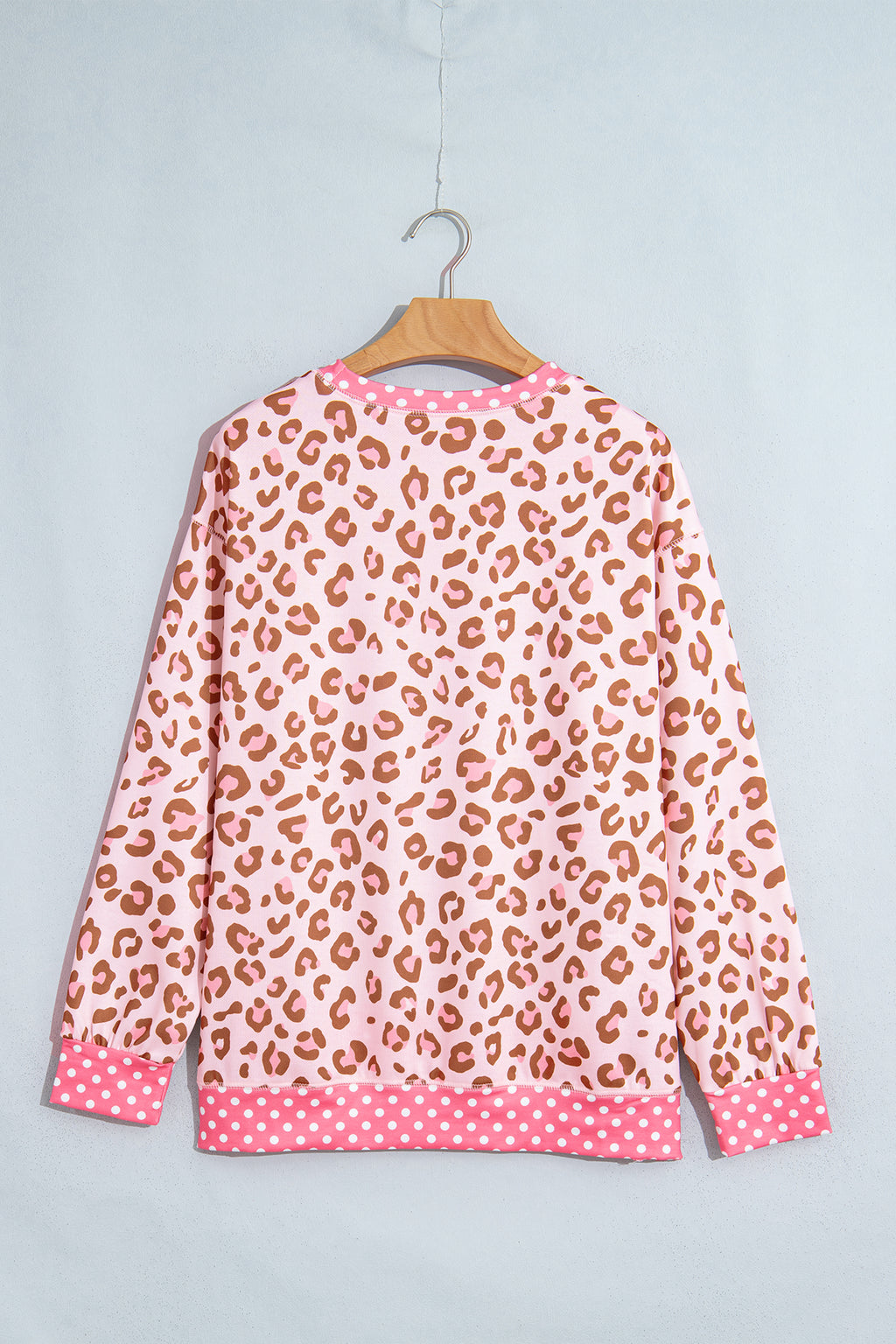 Leopard Polka Dot Colorblock Top