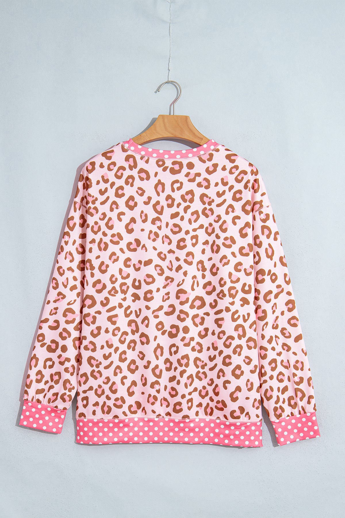 Leopard Polka Dot Colorblock Top