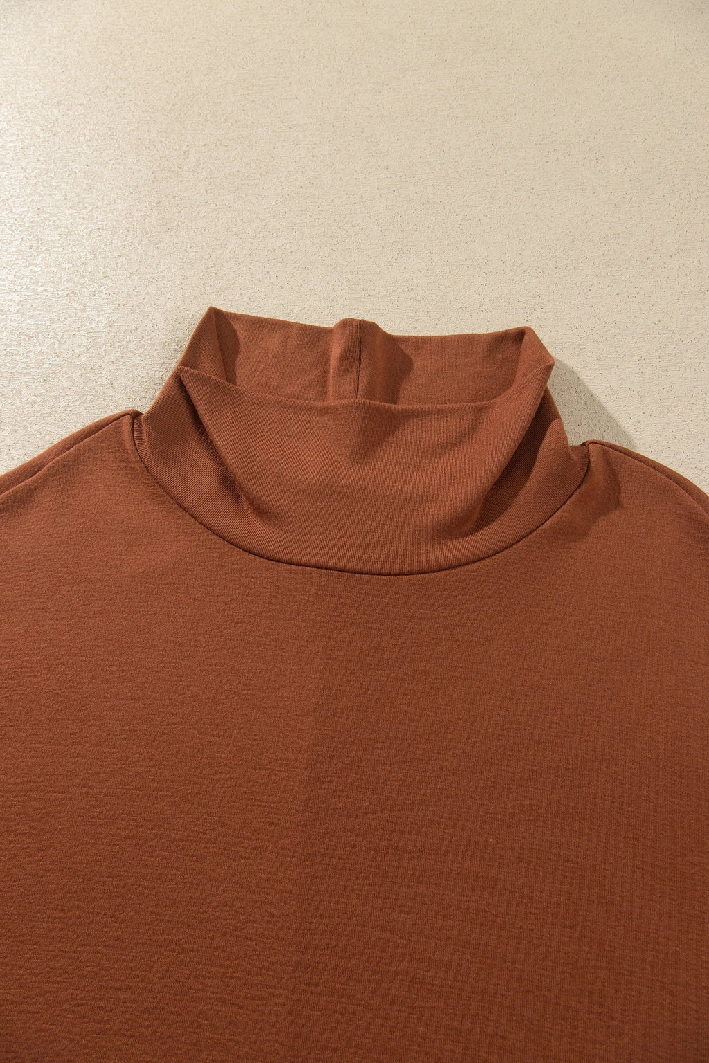 Solid Turtleneck Dolman Long Sleeve Top