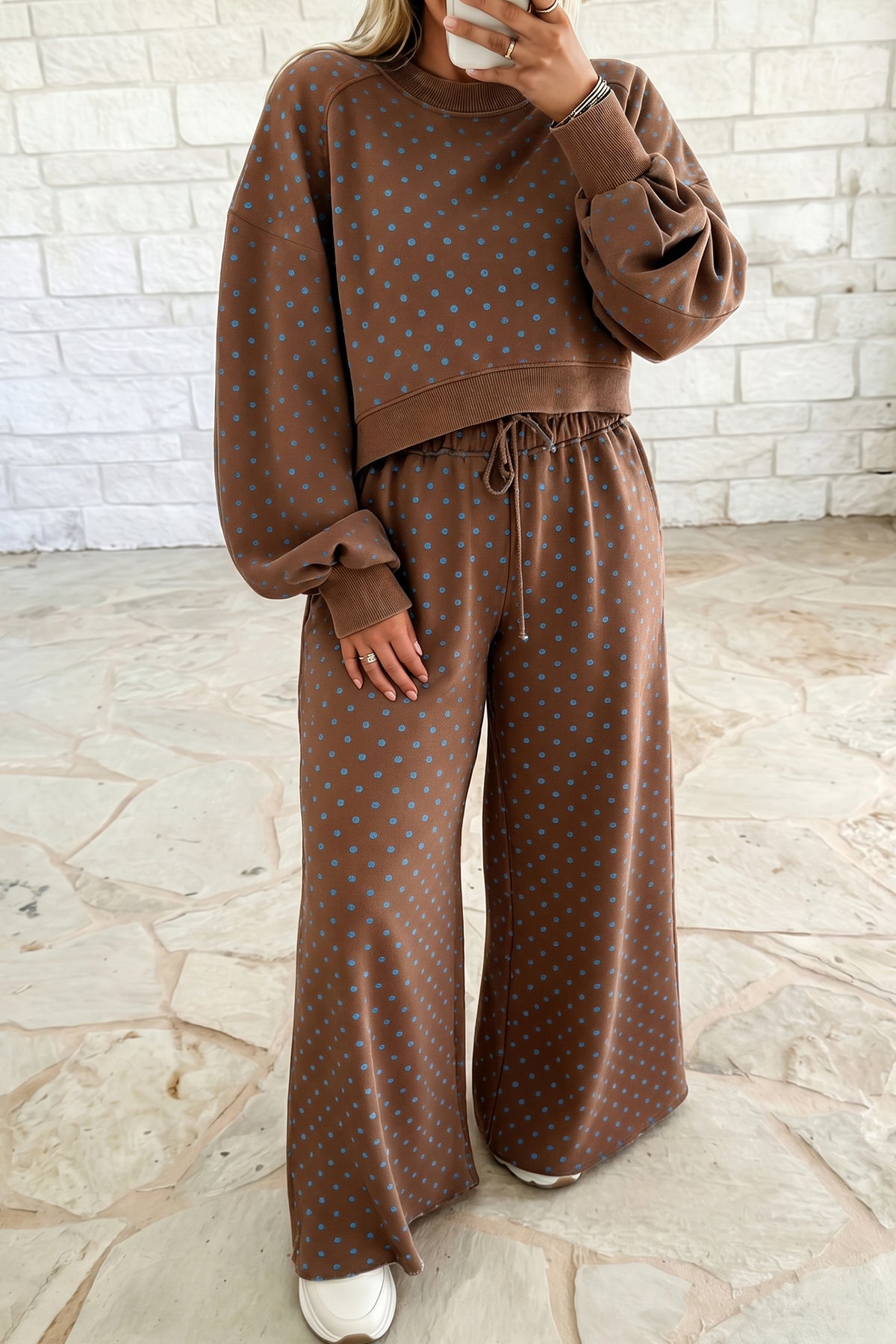 Polka Dot Plus Size Lounge Set