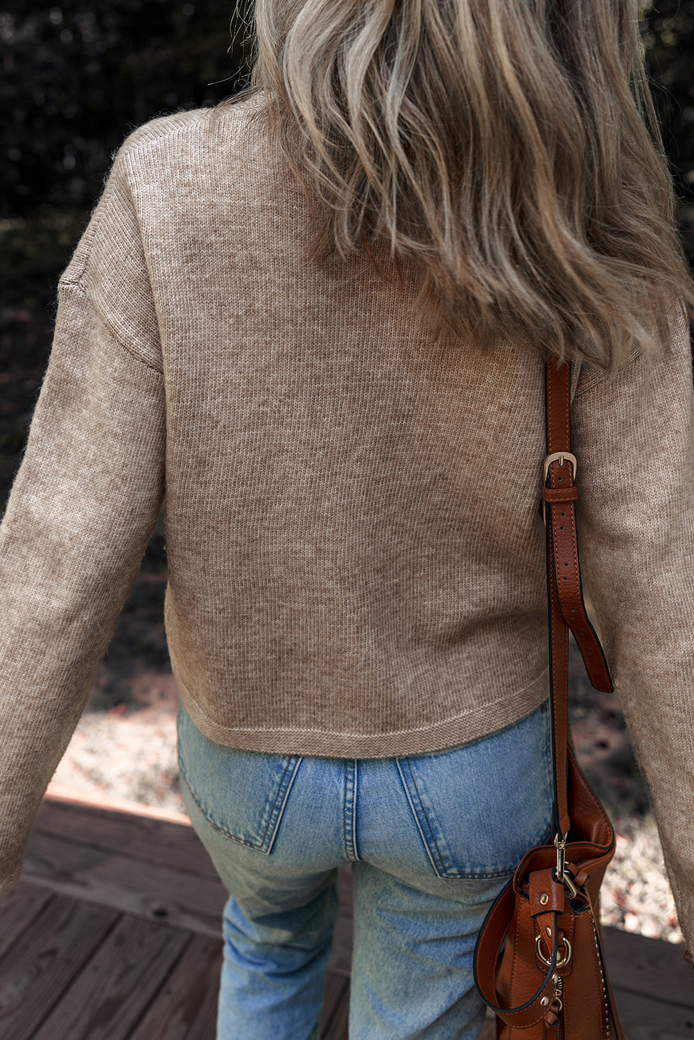 Gray Morn Dot Drop-Shoulder Sweater