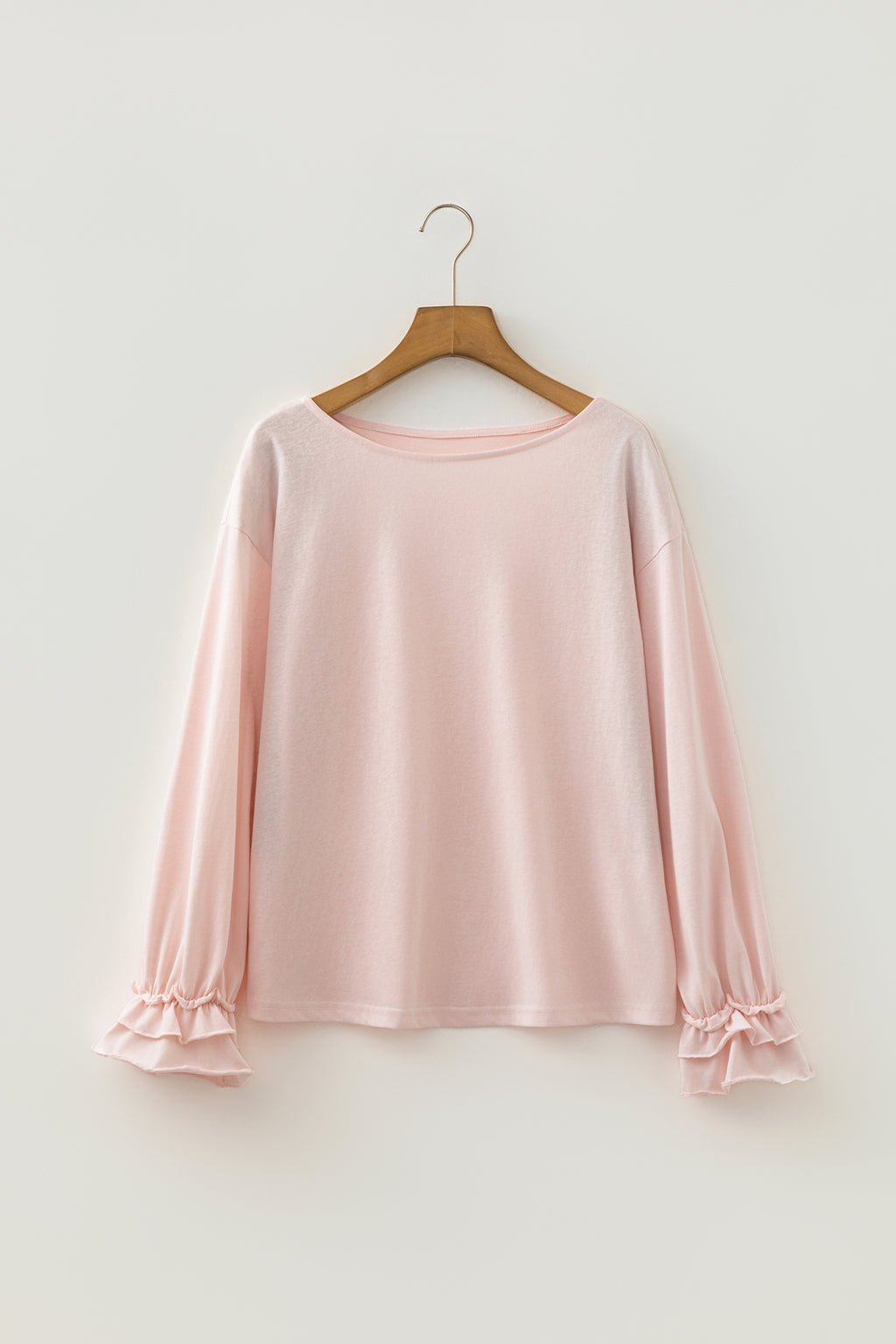 Gossamer Pink Long-Sleeve Ruffle Cuff Top
