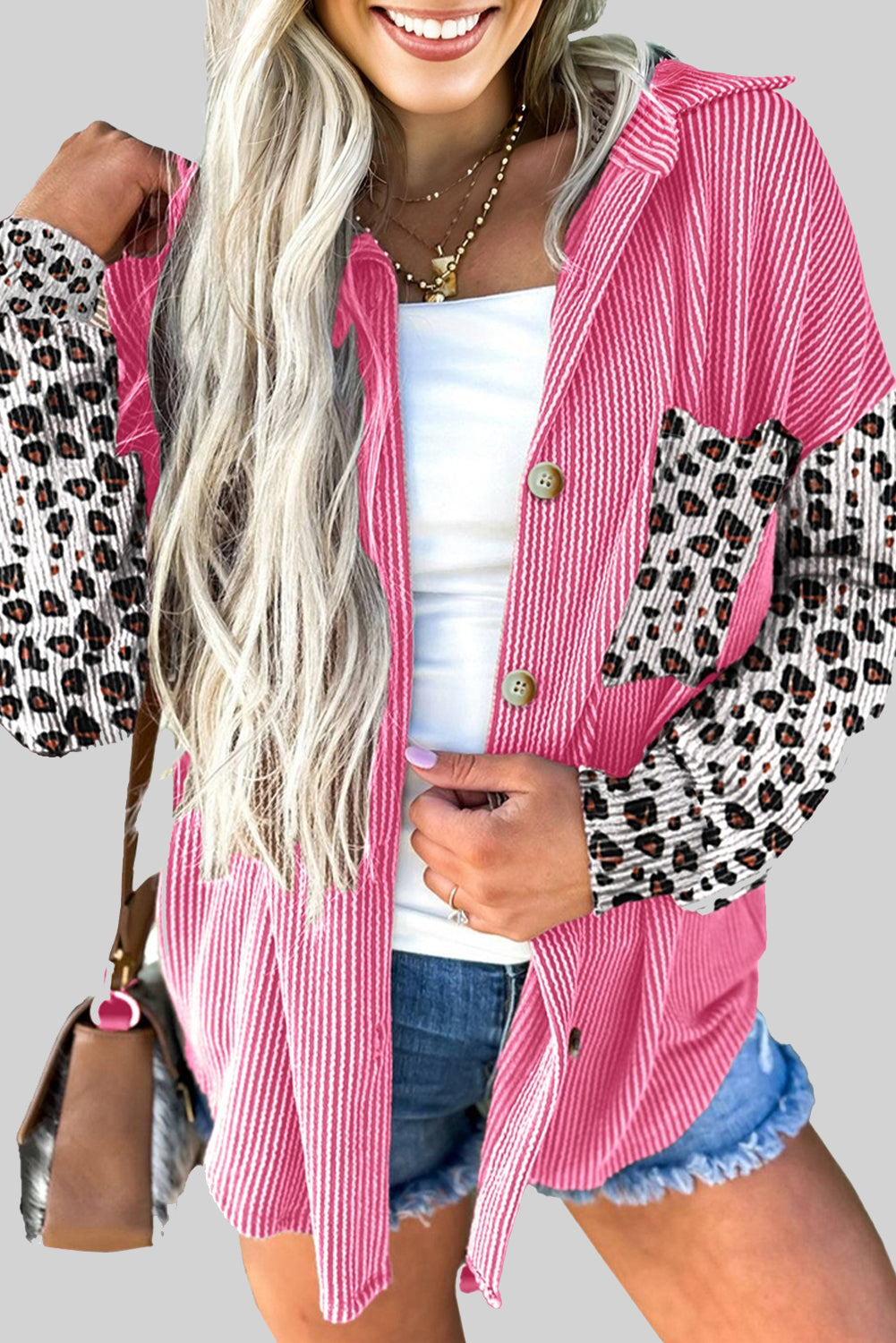 Rose Red Leopard Western Shacket