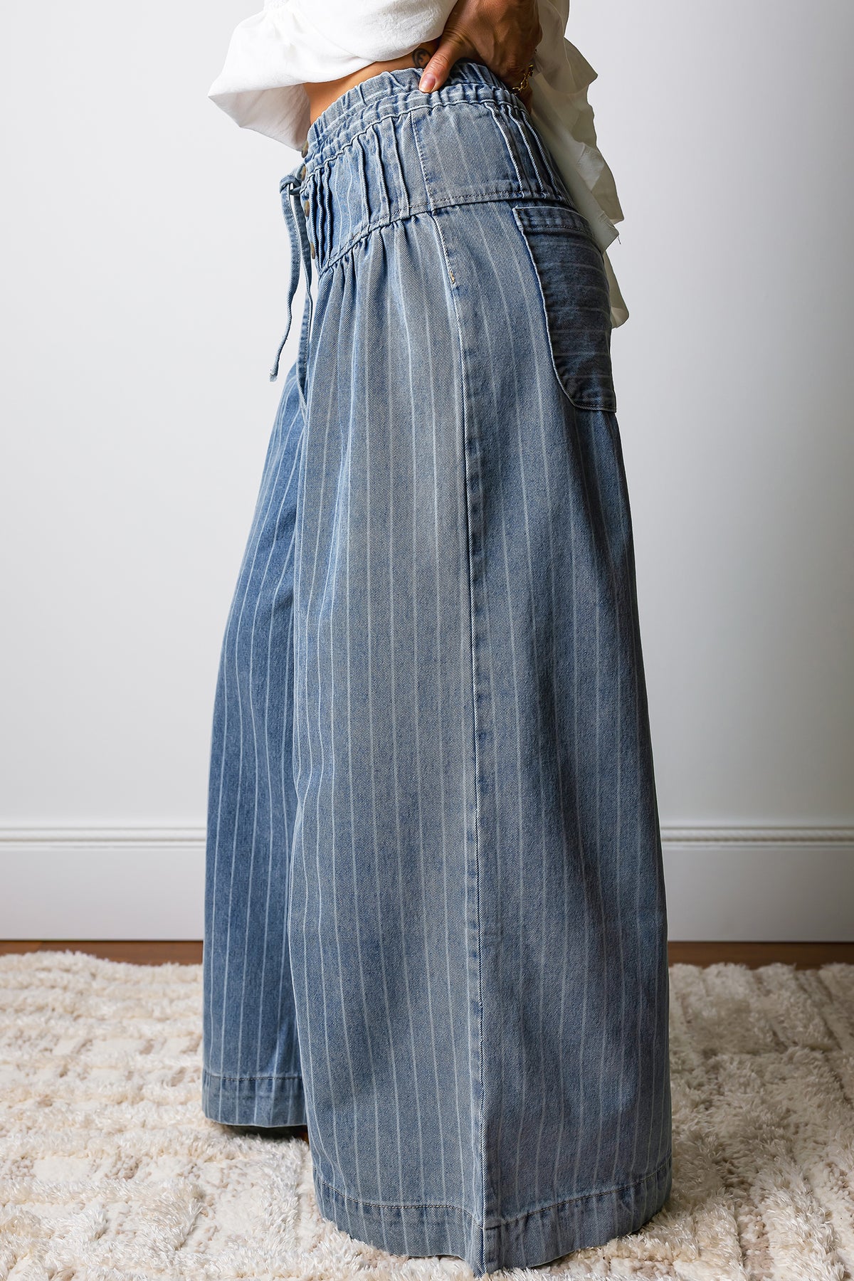 Sky Stripe Wide-Leg Jeans
