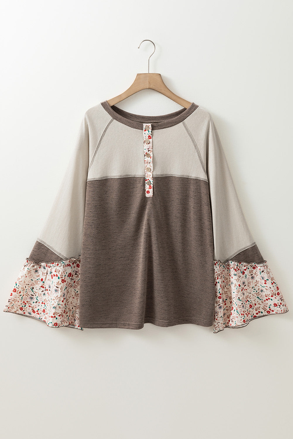 Goat Colorblock Floral Henley Top
