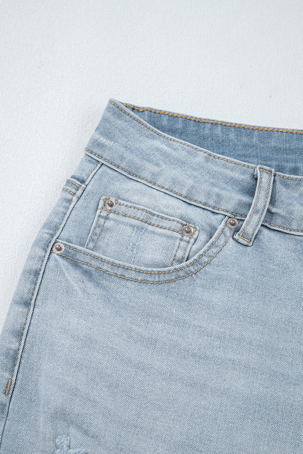 Dear-Lover blue mid-rise distressed skinny jeans, ankle-length bottoms with ripped details, fitted style for casual wear.