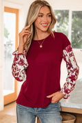 Floral Sleeve Long Sleeve Top