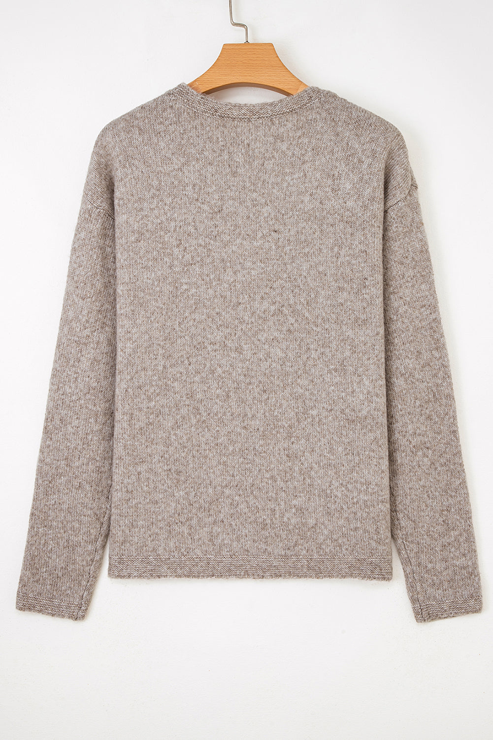 Gray Morn Dot Drop-Shoulder Sweater