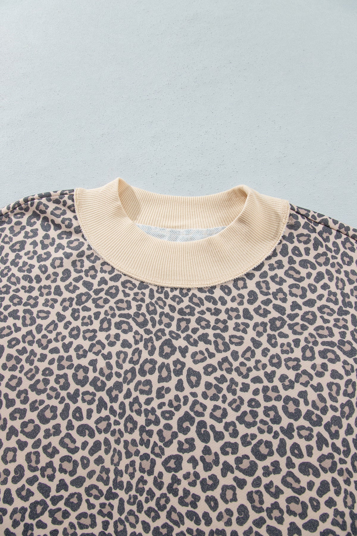 Plus size leopard print ribbed color block mock neck sweatshirt from Dear-Lover, featuring multicolour design and cozy fit.