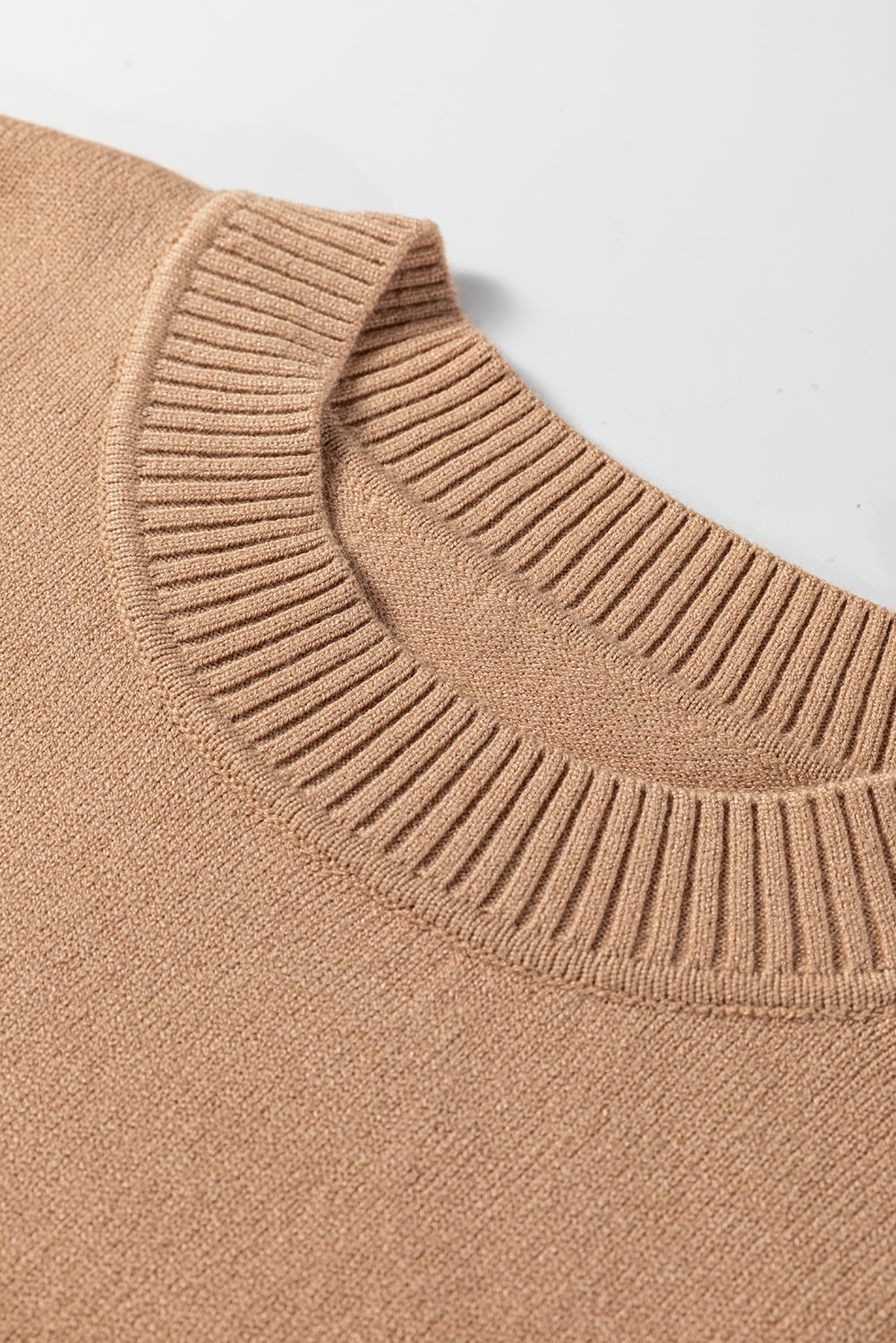 Beige Sweater with Short Sleeves