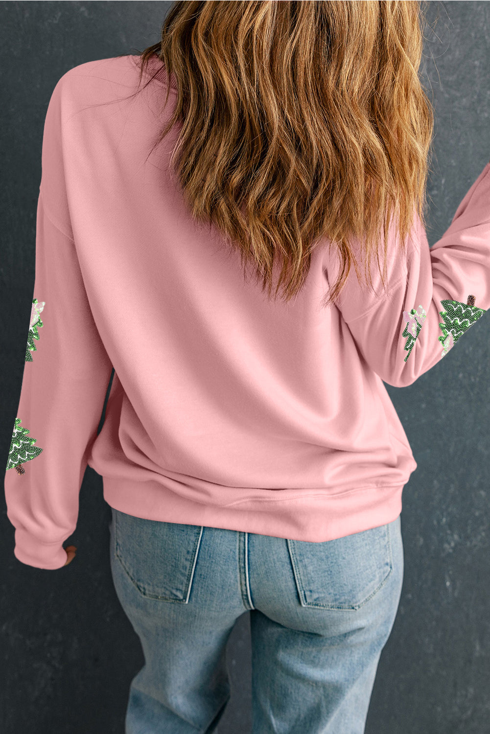 Pink Sequin Xmas Tree Sweatshirt