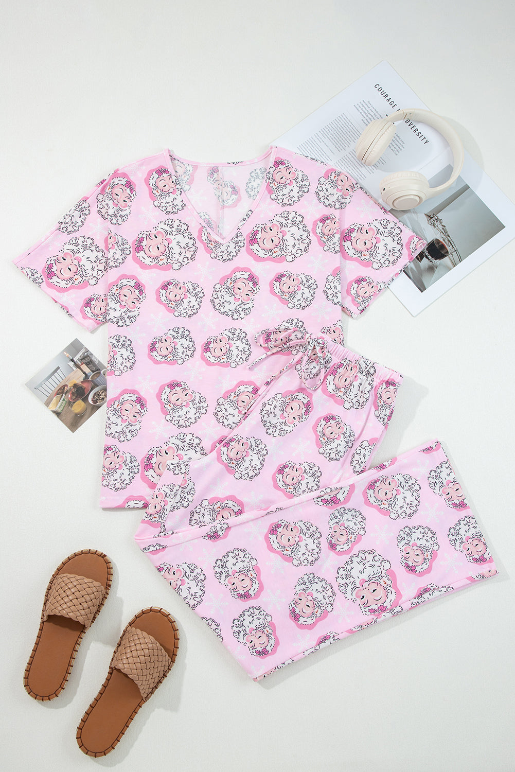 Pink Santa Claus 2pcs Lounge Set