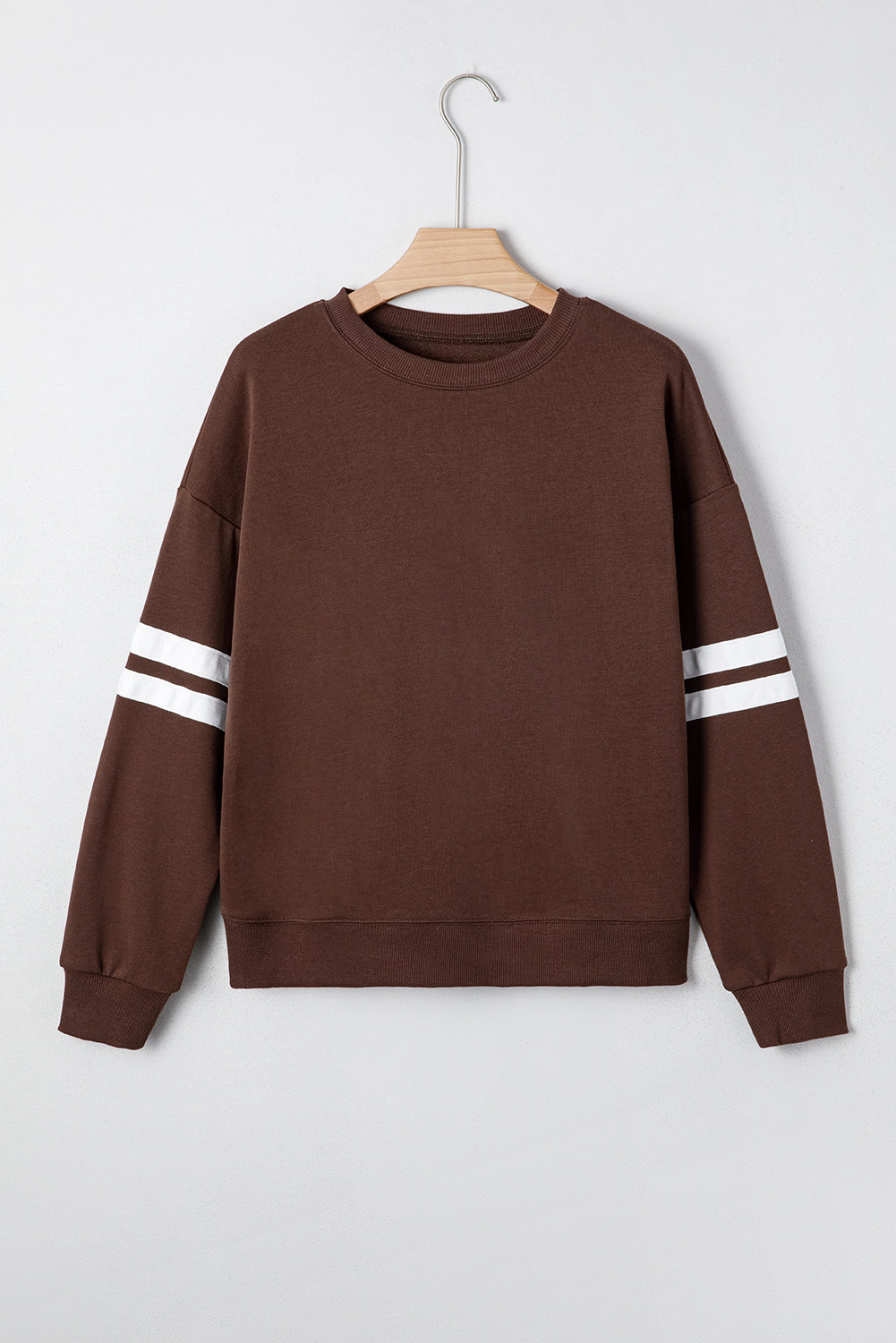 Tillandsia Purple Varsity Striped Sweatshirt