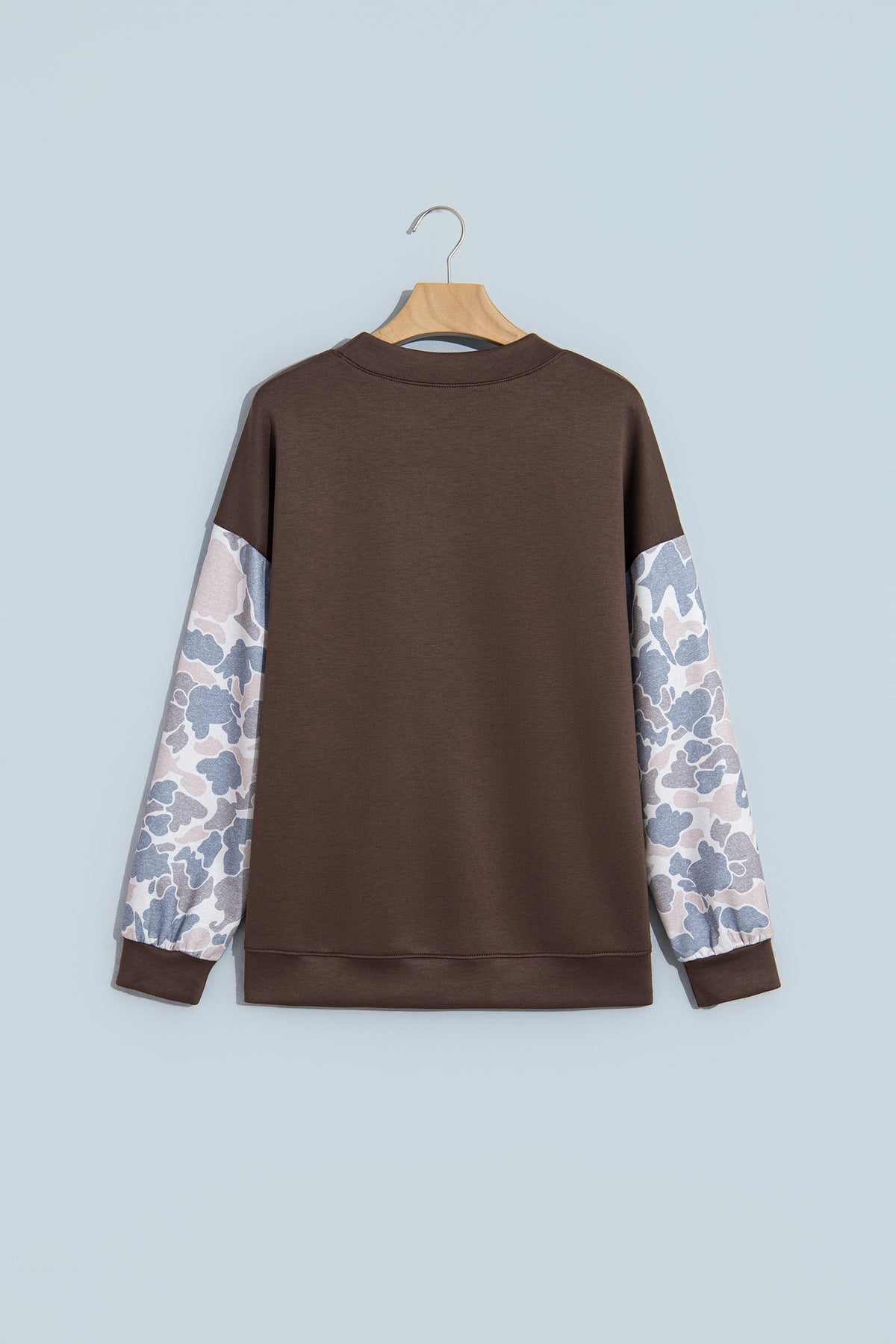 Camo Sleeve Crewneck Sweatshirt