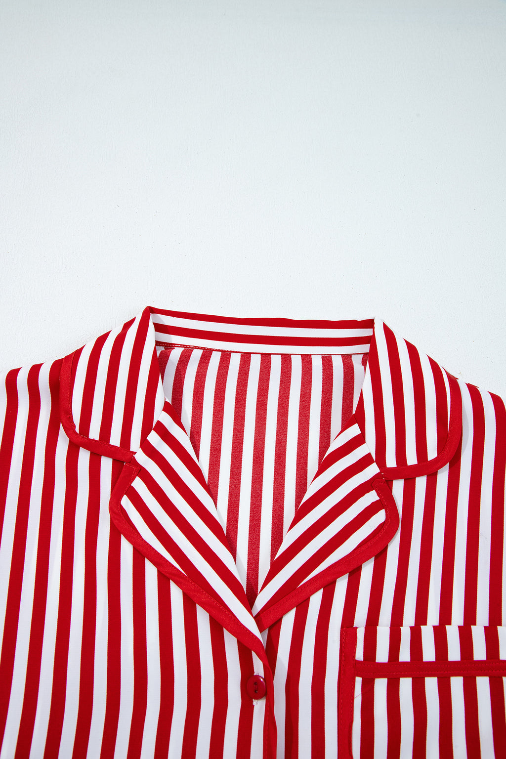 Red Stripe 2pcs Pajama Set