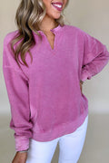Bright Pink Drop-Shoulder Sweatshirt