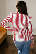Red Stripe Long Sleeve Top