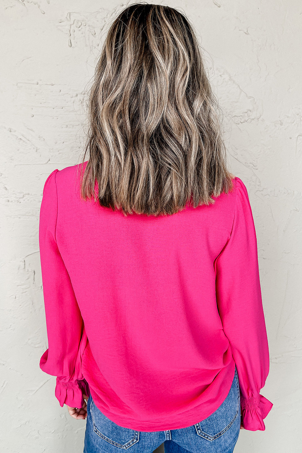 Straw Yellow Shirred-Cuff Blouse