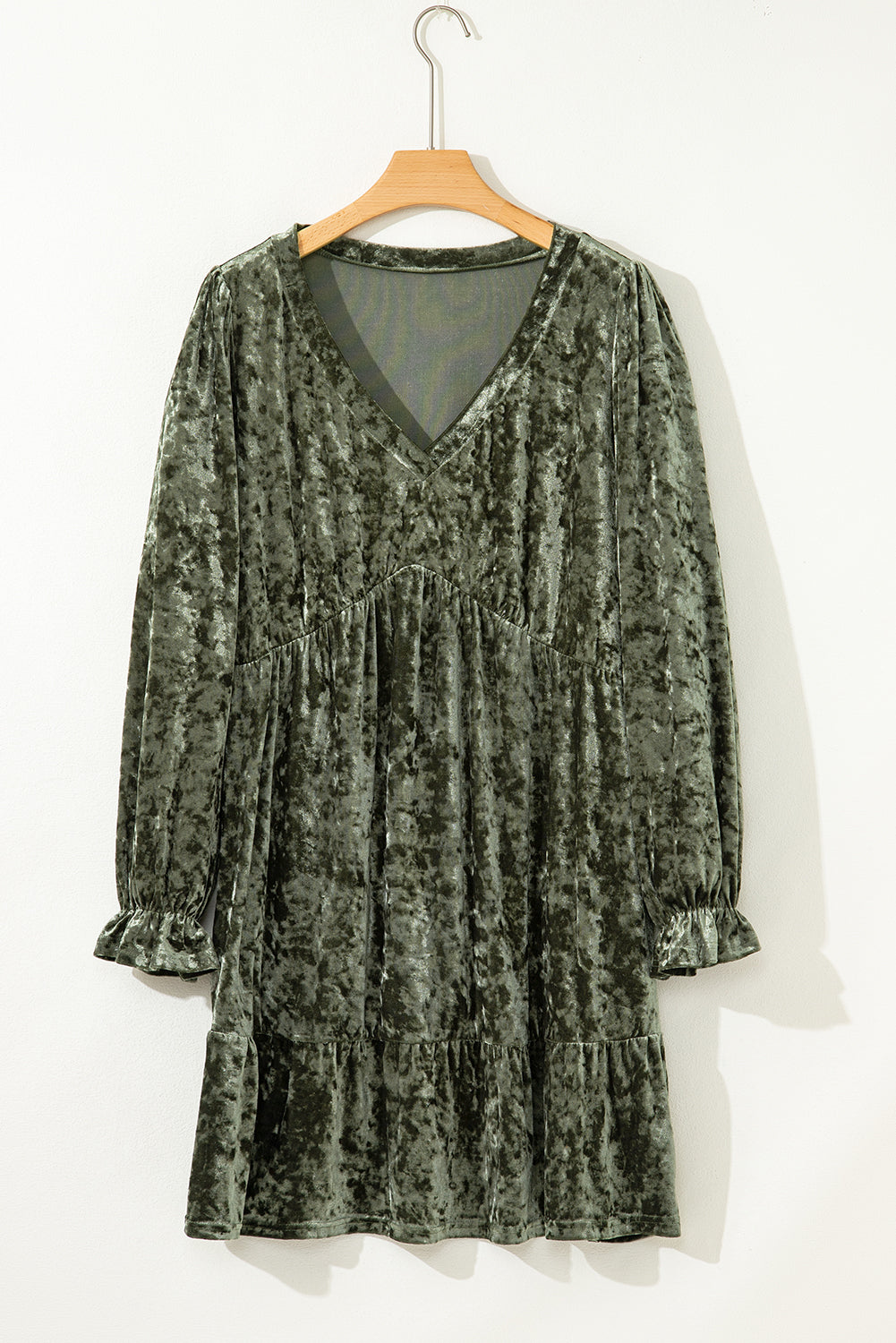 Plus Size Velvet Babydoll Mini Dress