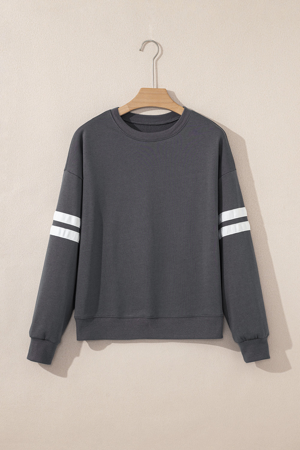 Tillandsia Purple Varsity Striped Sweatshirt
