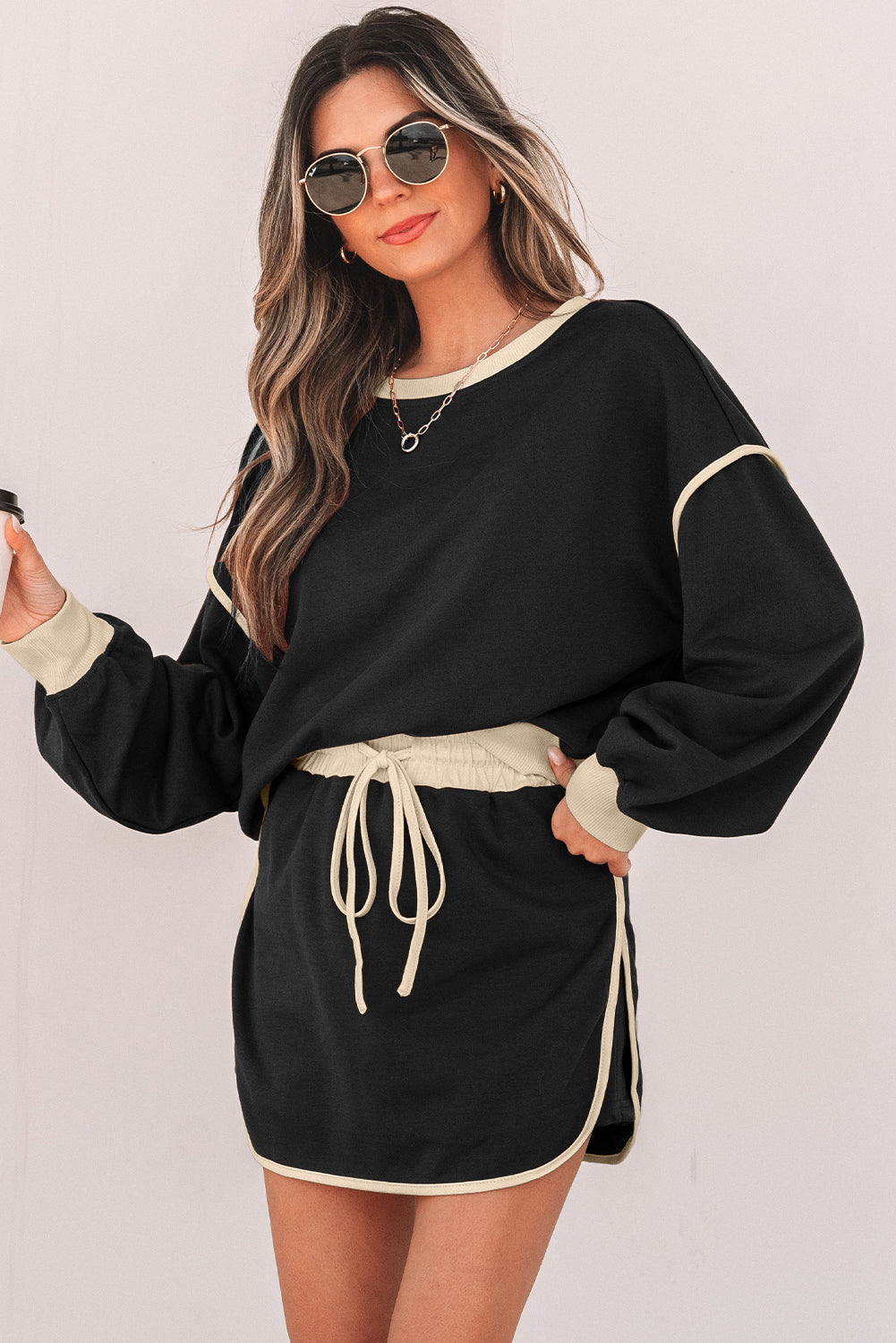 Evergreen Contrast Skort Set
