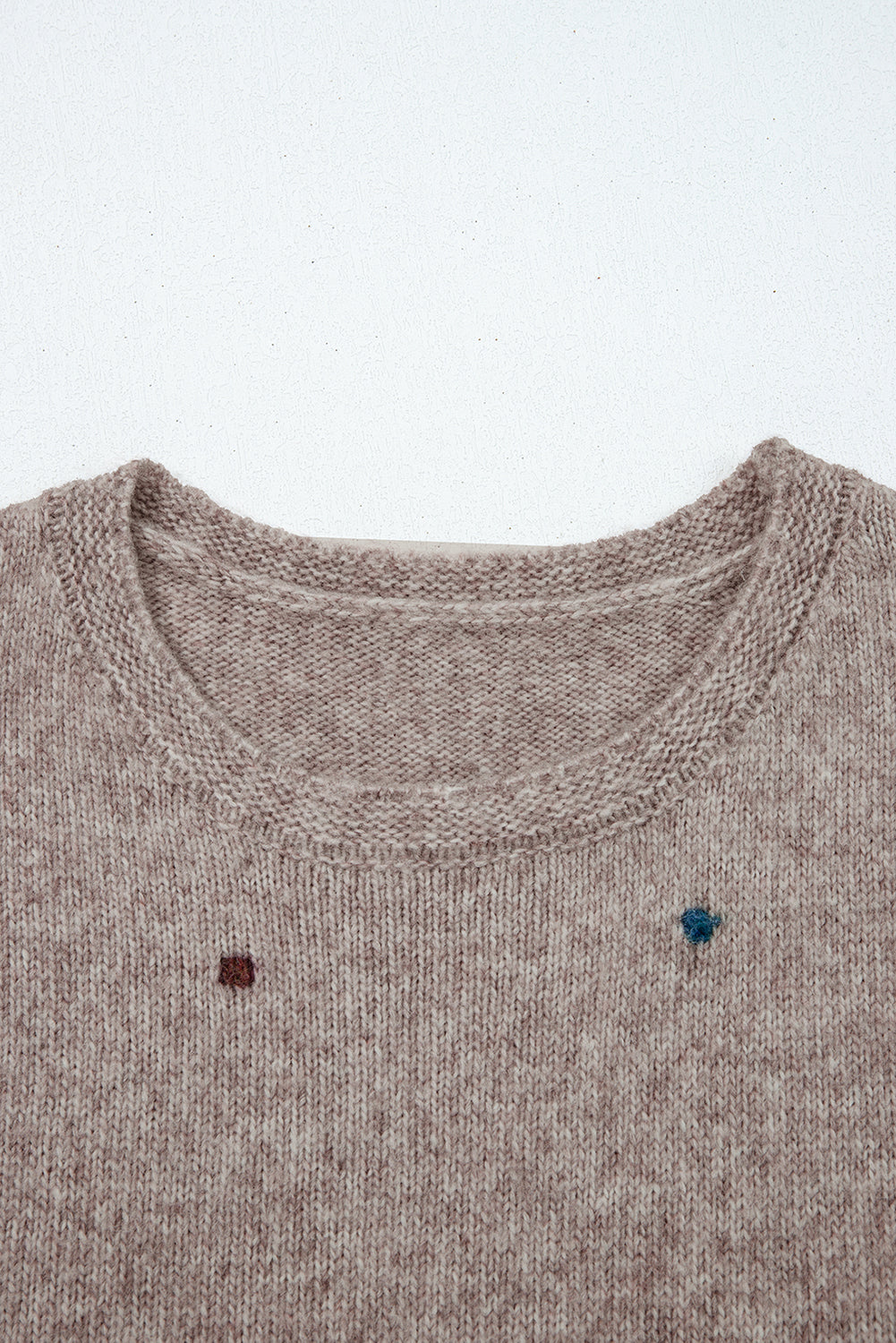 Gray Morn Dot Drop-Shoulder Sweater