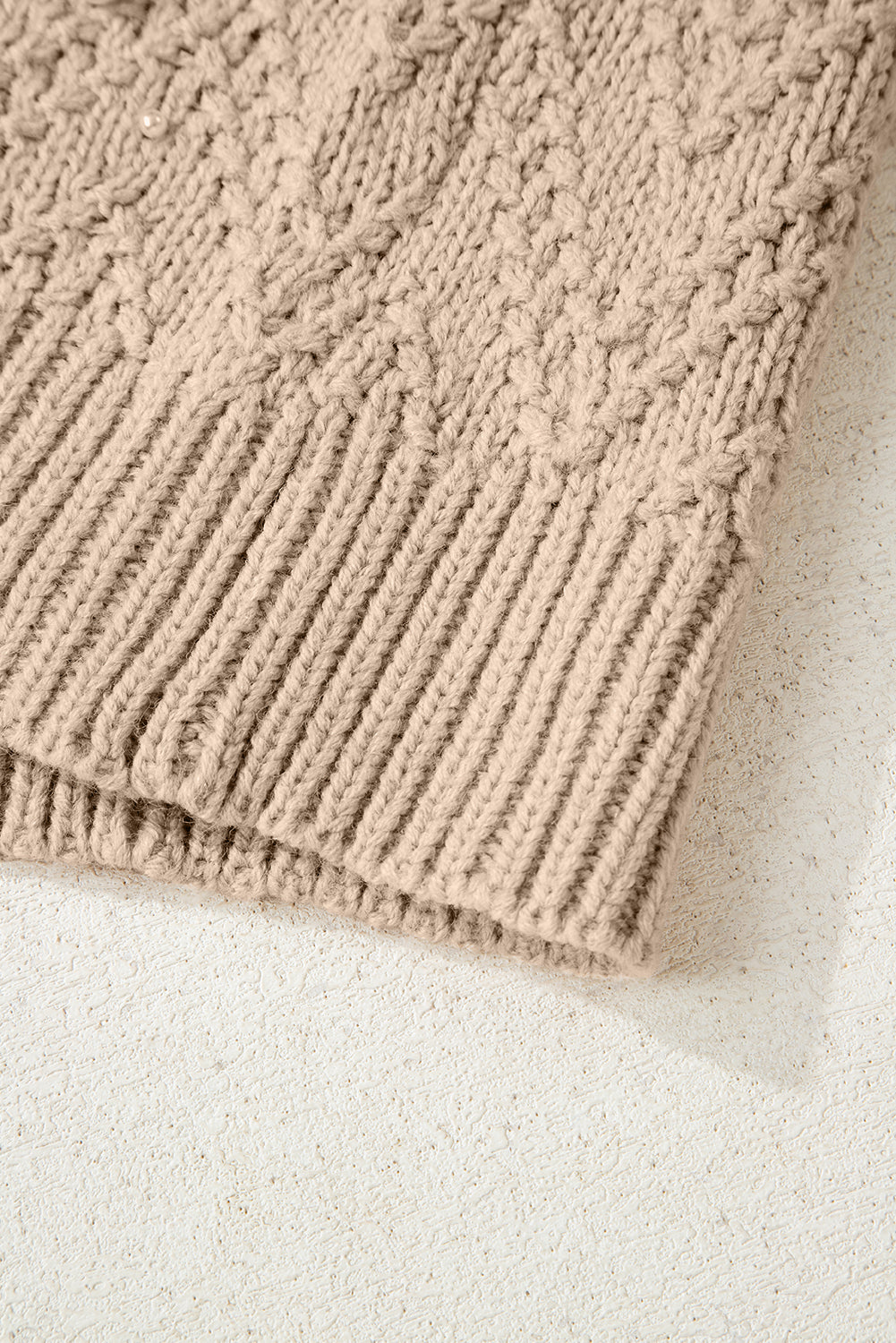 Smoke Gray Pearl Button-Front Cardigan