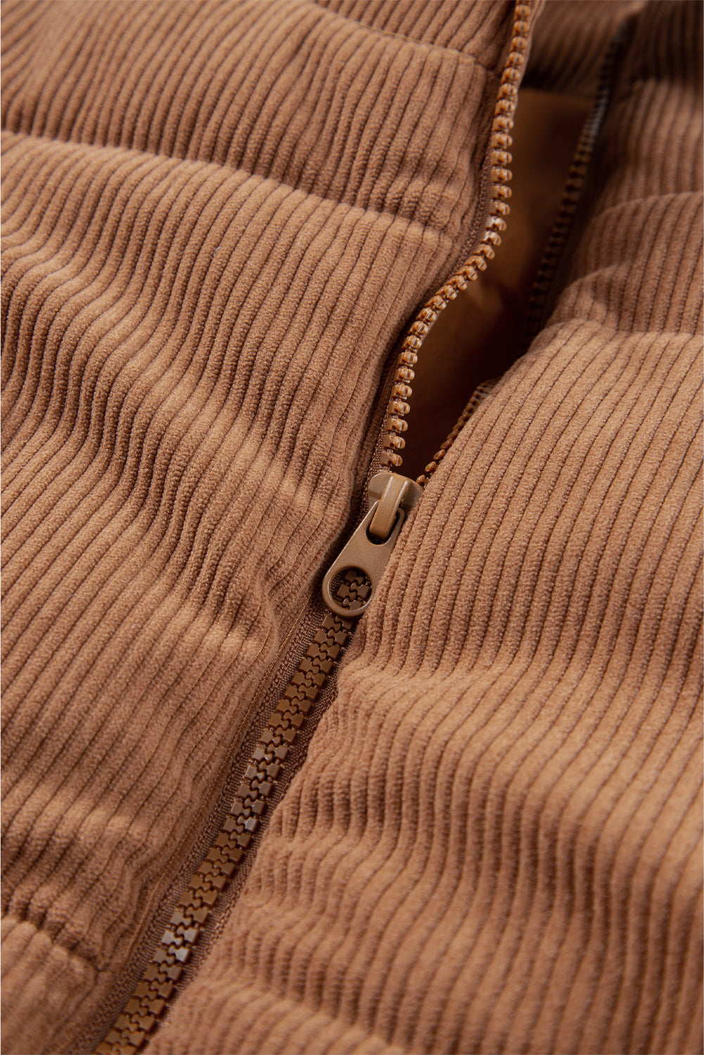Corduroy Puffer Vest with Zipper