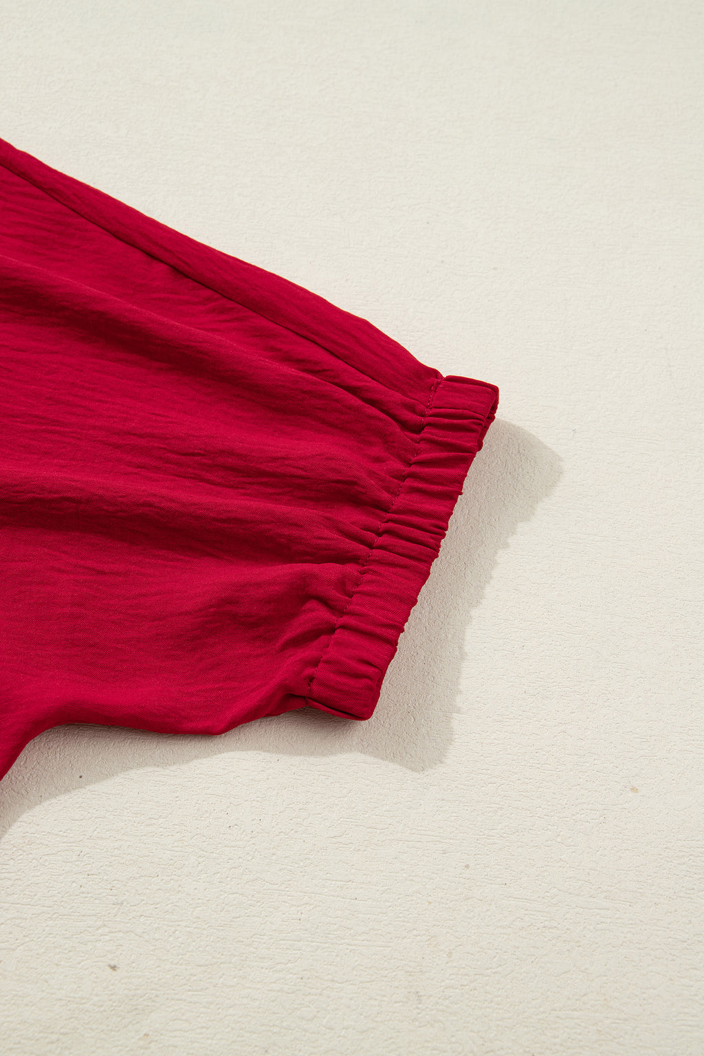 Red Braided V Neck Blouse