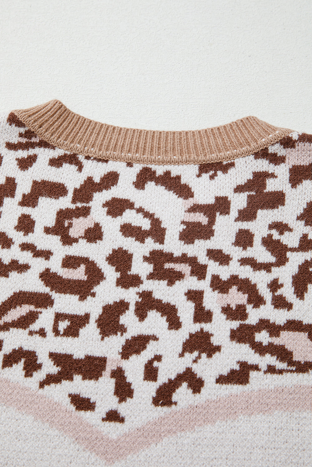 Leopard Color Block Baggy Sweater