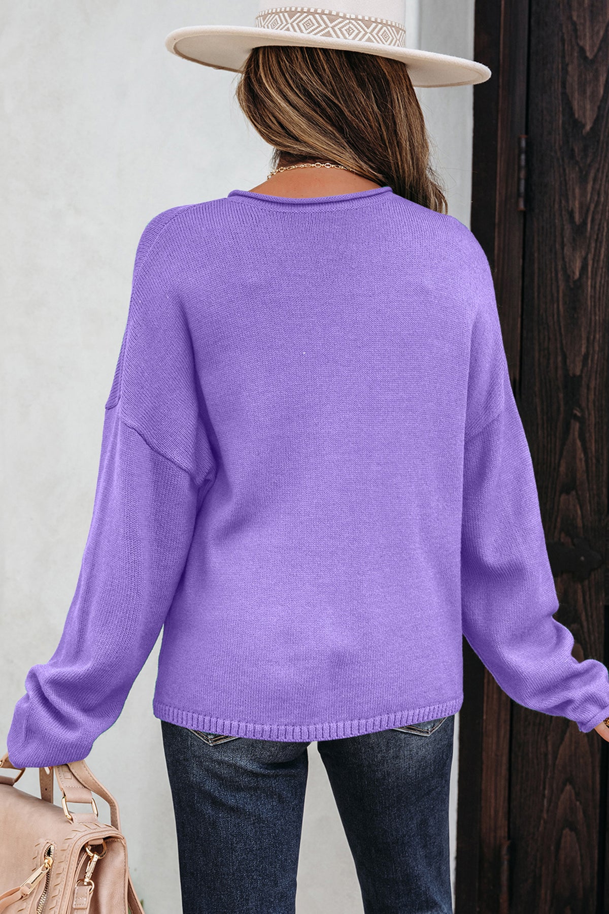 Solid Color Sweater Cardigan with Buttons