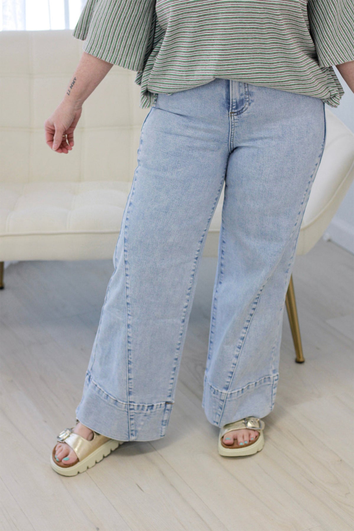 Plus Size Beau Blue Panel Jeans