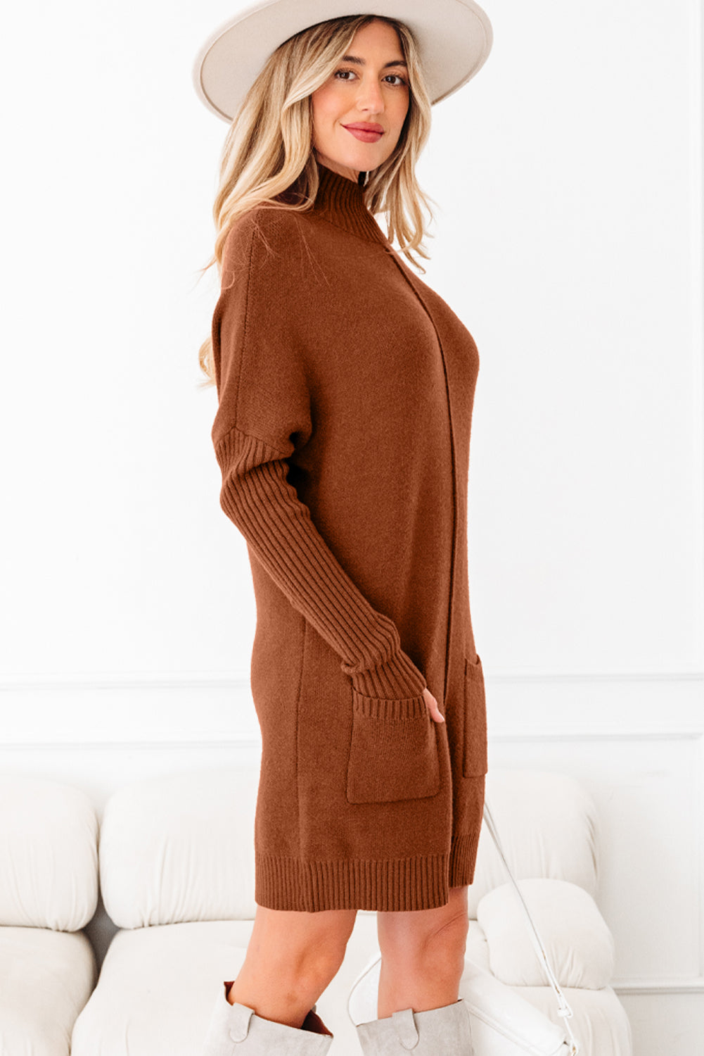 Sweater Dress with Front Pockets