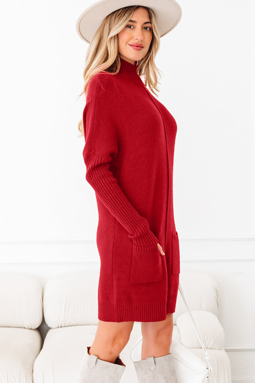 Sweater Dress with Front Pockets