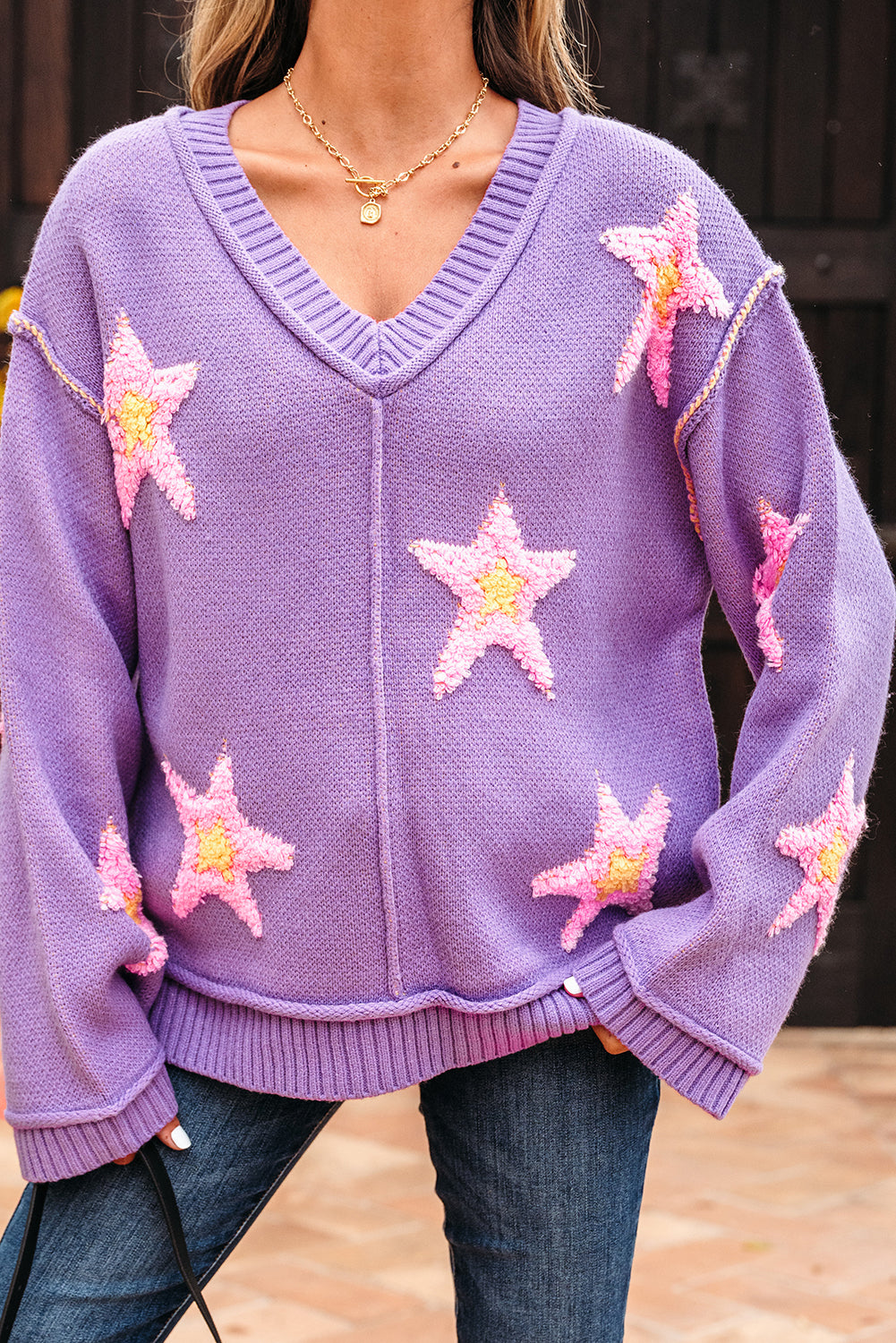 Lavendula Star Graphic Sweater
