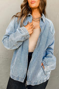 Myosotis Zip-Up Denim Jacket