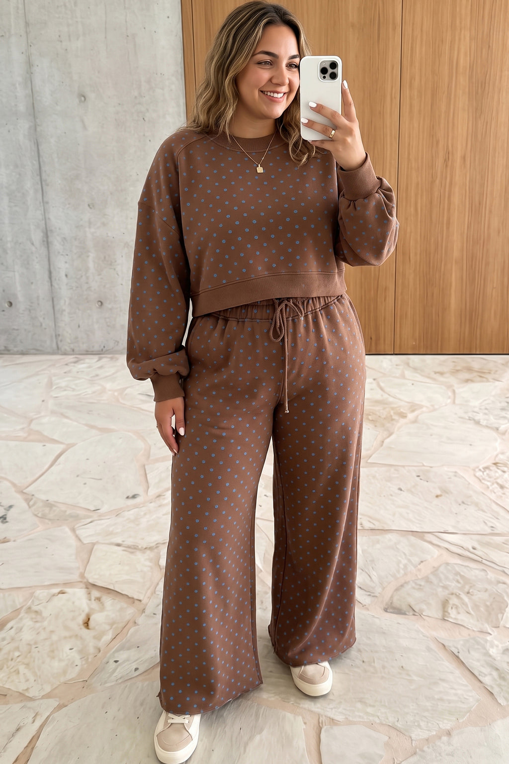 Polka Dot Plus Size Lounge Set