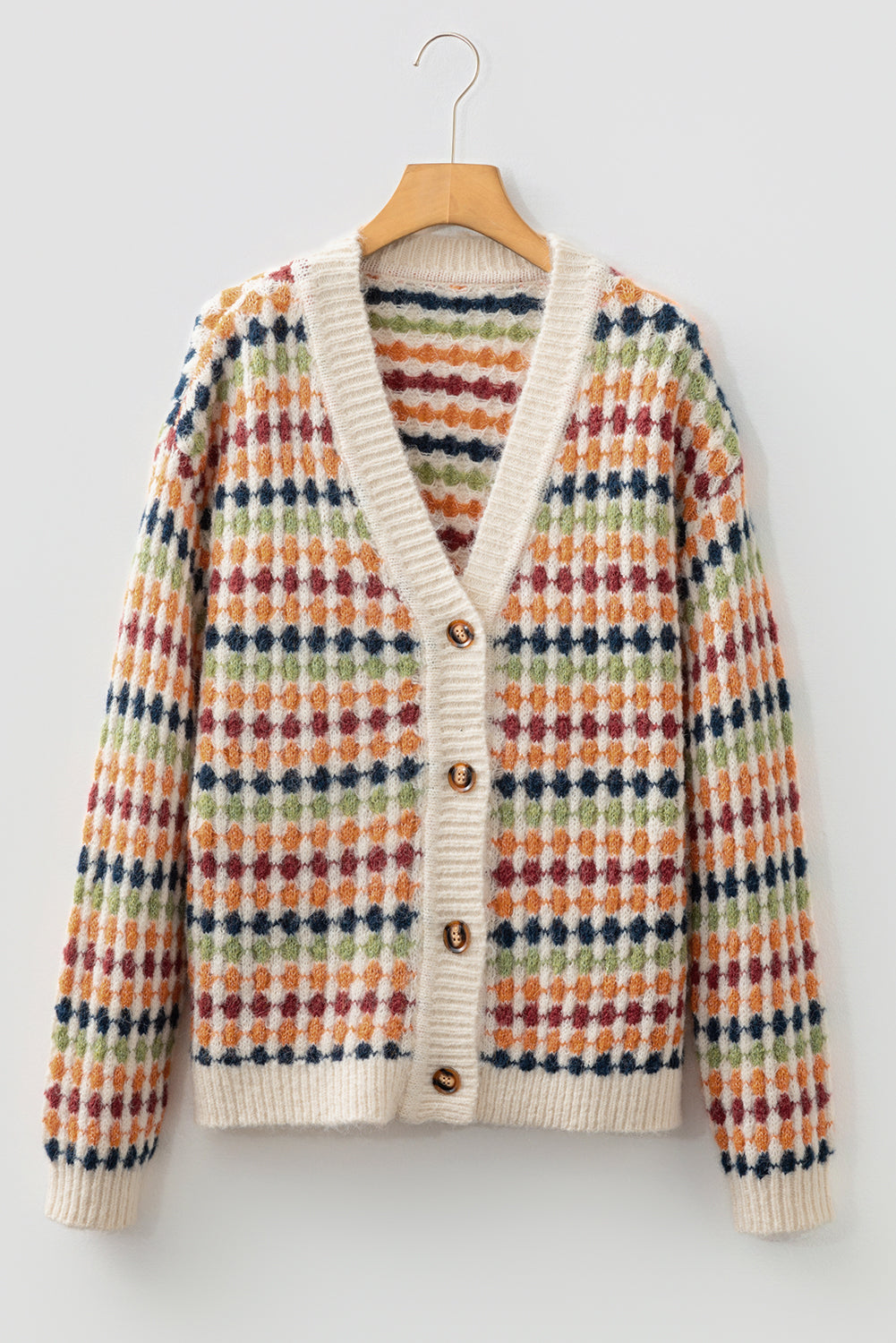 Dotty V-Neck Button Cardigan