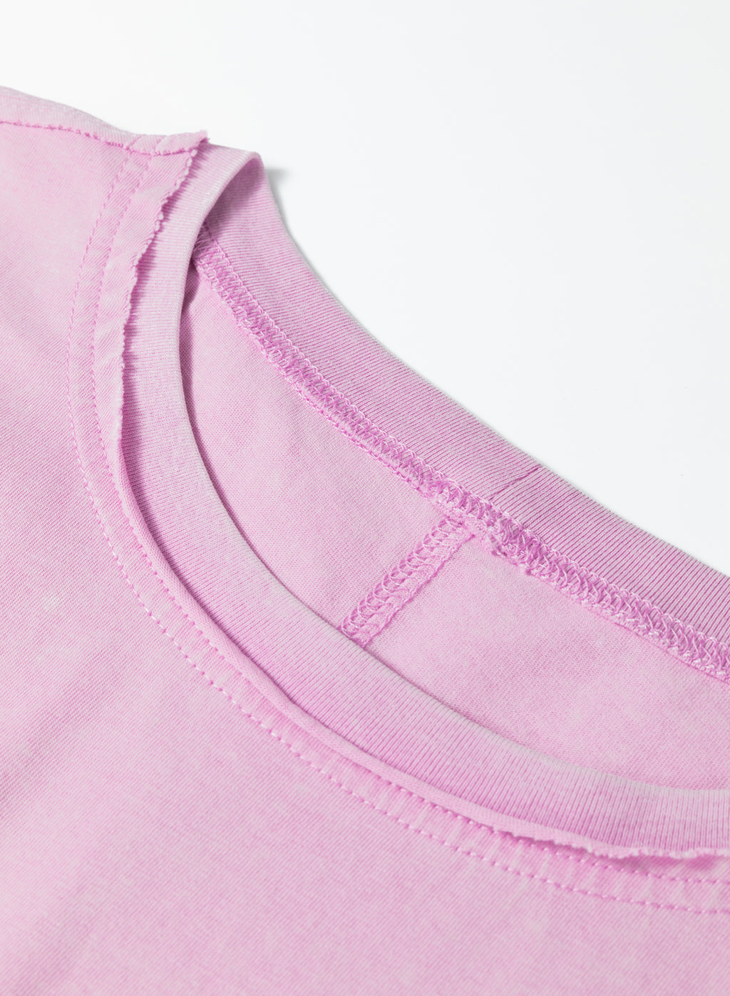 Lavendula 100% Cotton Mineral Wash Drop Shoulder Raw Edge Loose Tee