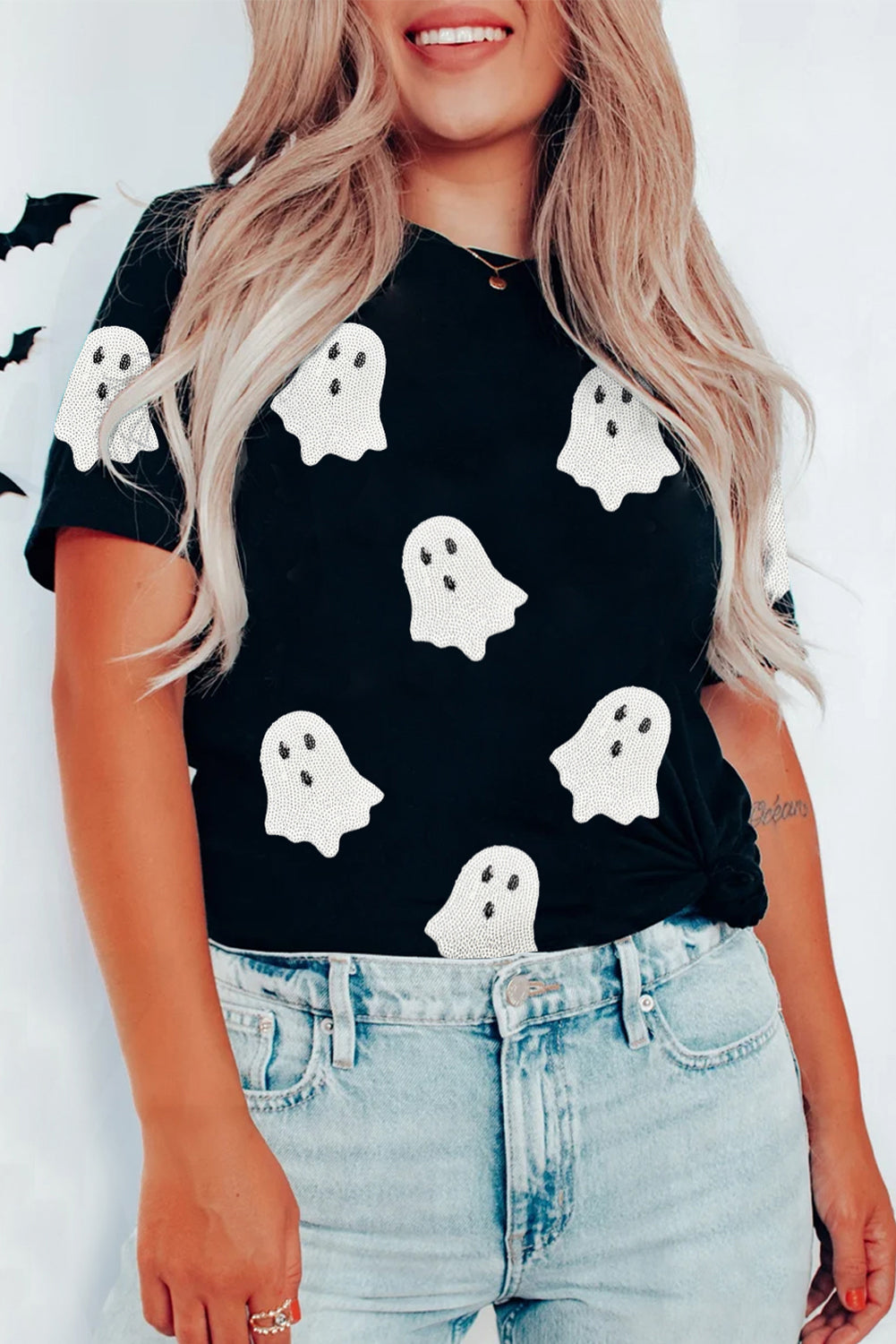 Sequin Ghost Graphic Tee