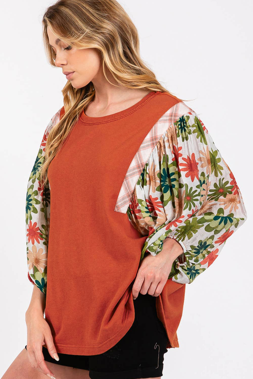 Desert Gold Floral Patchwork Blouse