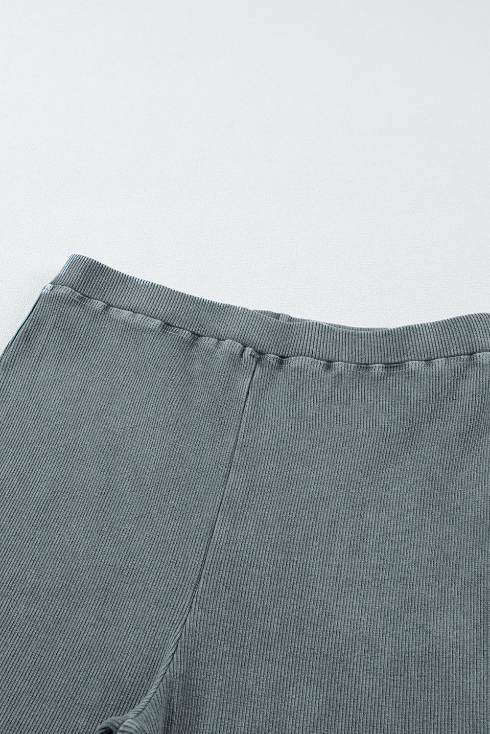 Dark grey vintage wash ribbed leggings by Dear-Lover, featuring a fitted design and ribbed texture for comfortable style.