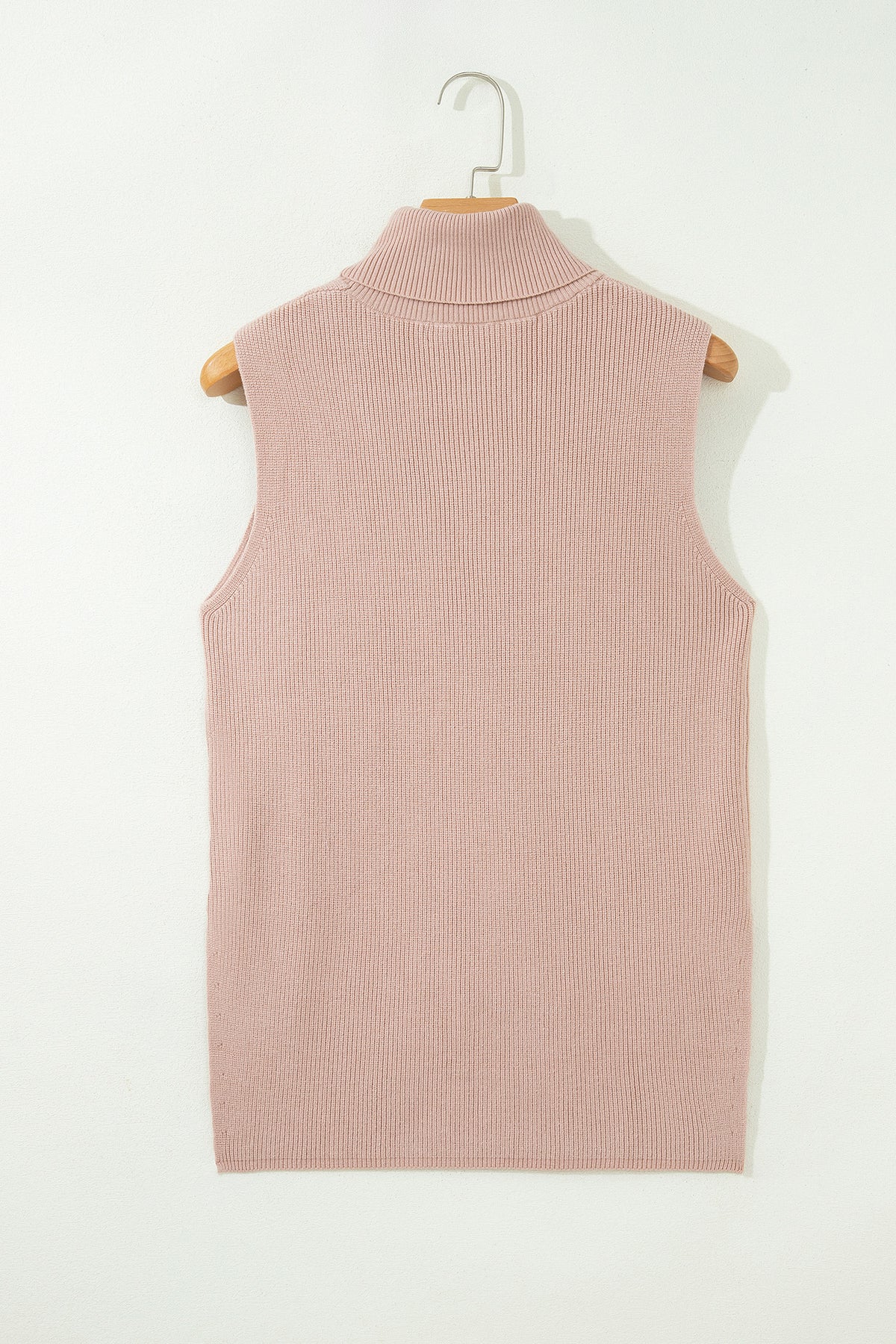 French Beige Split-Hem Sweater Vest