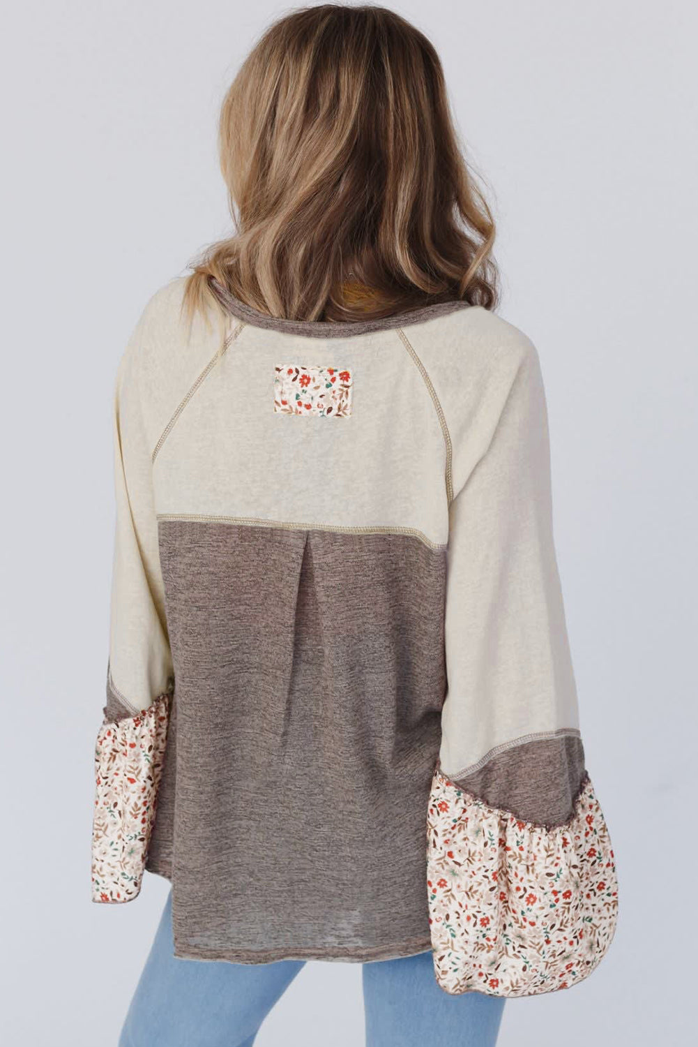 Goat Colorblock Floral Henley Top