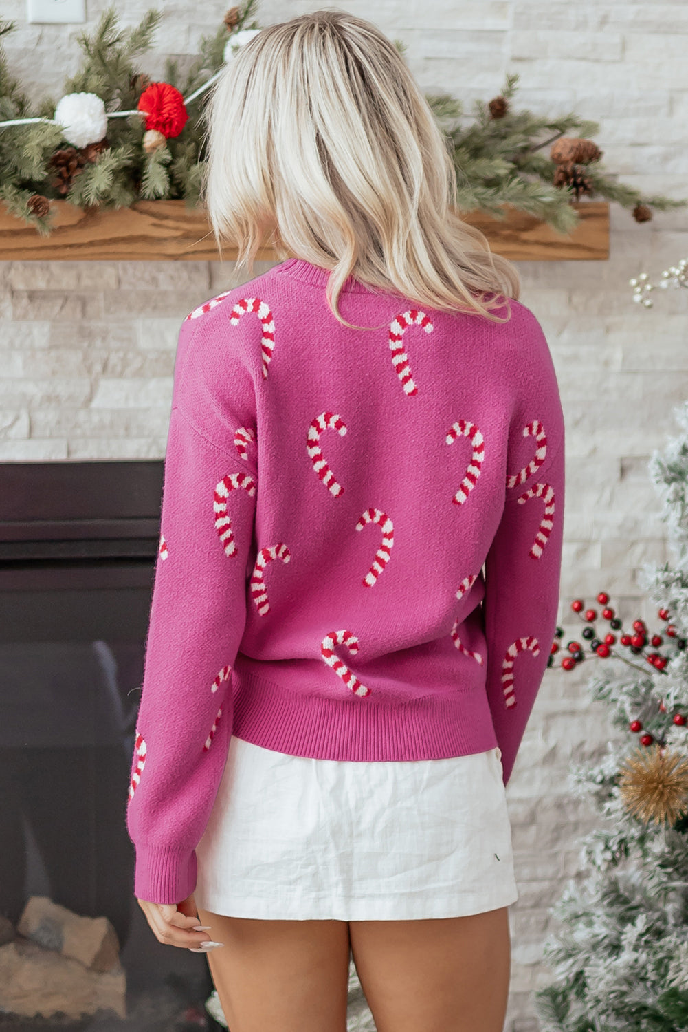 Dark Green Christmas Candy Cane Sweater