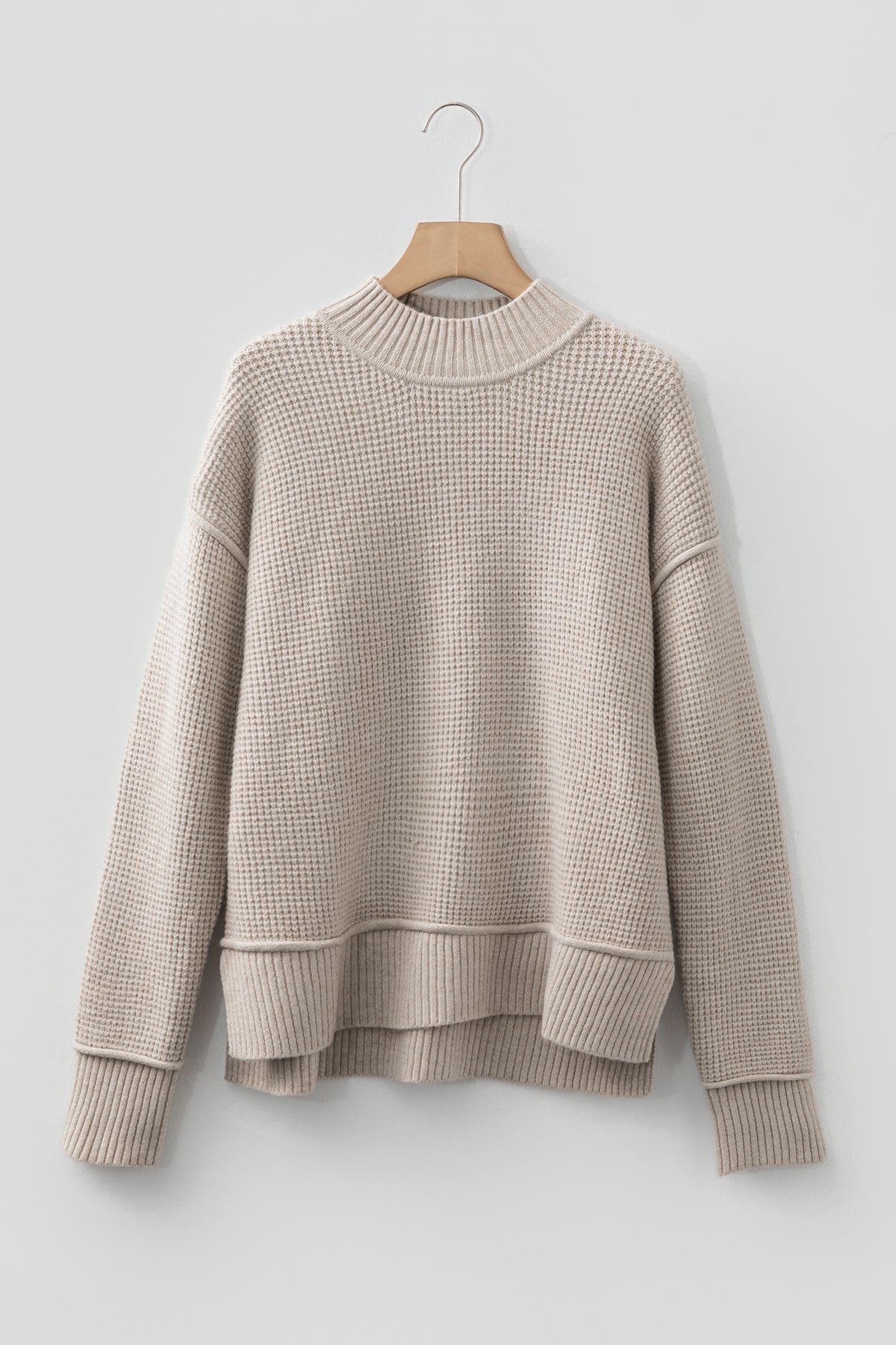 Gray Waffle Texture Sweater