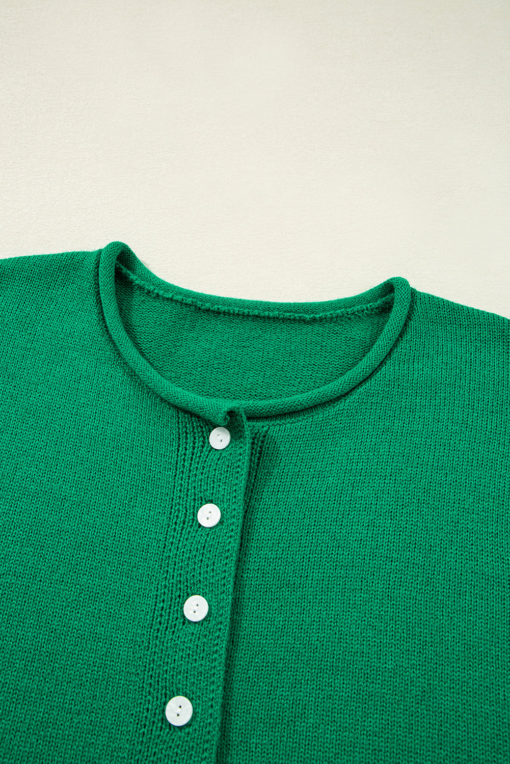 Solid Color Sweater Cardigan with Buttons