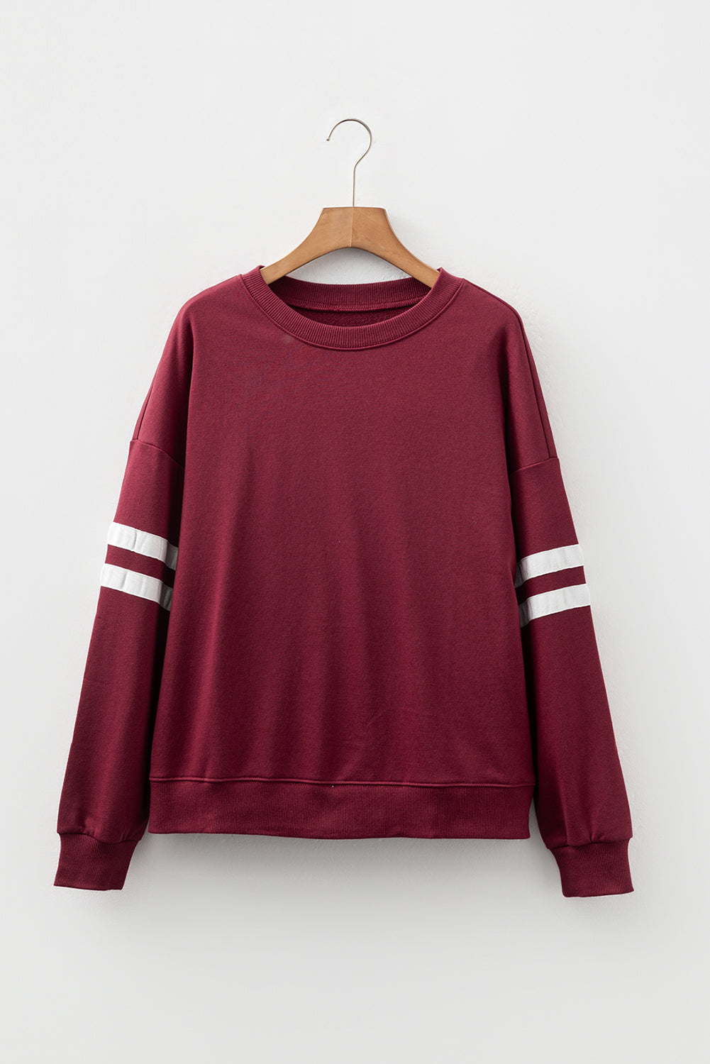 Tillandsia Purple Varsity Striped Sweatshirt